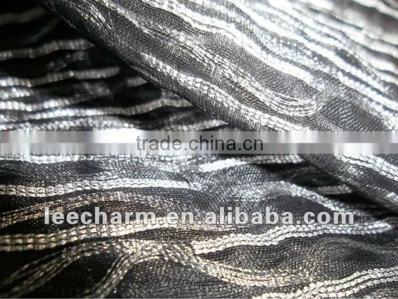 Metallic Yarn and Gray Yarn Organza