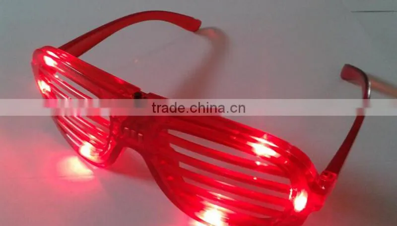 plastic red blue led Cute Shutters Shape LED Flash Glasses For Dances / Party Supplies Decoration