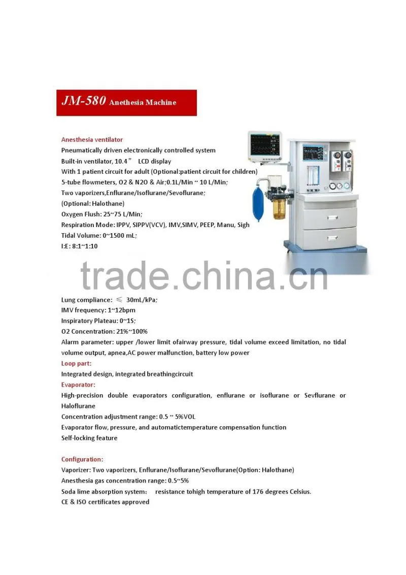anesthesia machine, Anethesia machine with oxygen regulator, Anesthesia machines