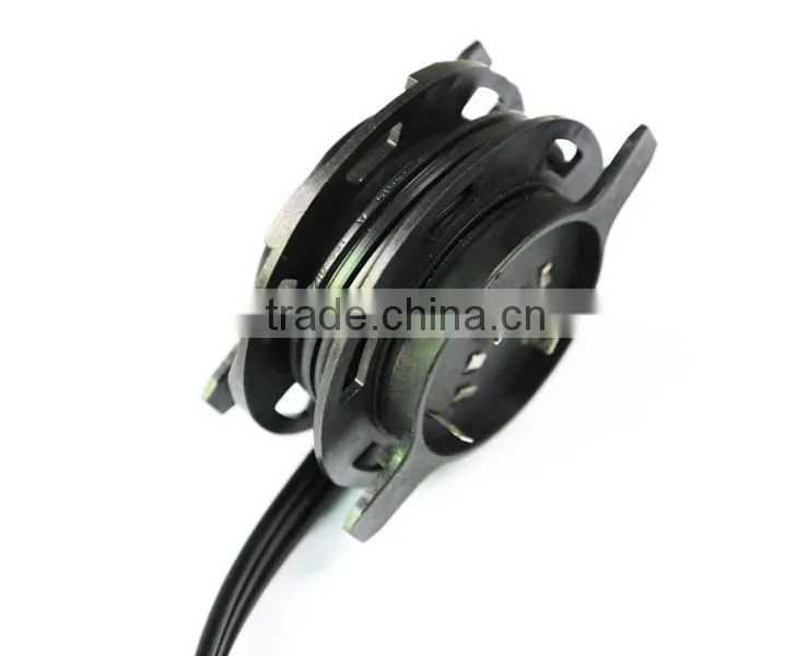 3 pins extension power cord reels and spring retractable cable reel