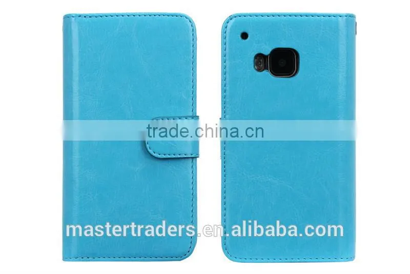 Cheap Crazy Horse Grain 2 In 1 Wallet PU Leather Case With Multi Card Slot For HTC One M9 MT-3657