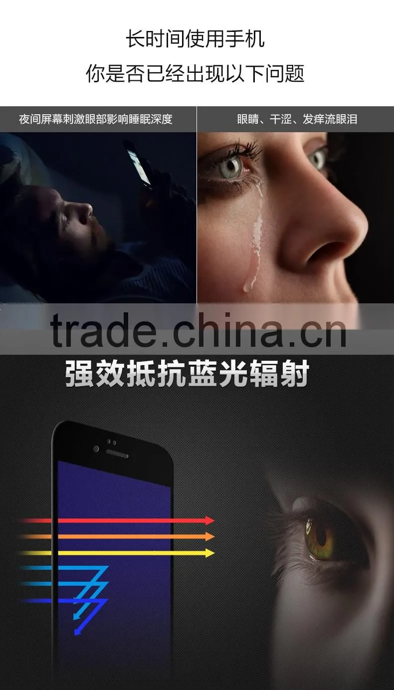Joyroom 9H 0.15mm HD Anti Blue Light Anti-Oil Tempered Glass Screen Protector Cover For iPhone 6S Plus MT-5334