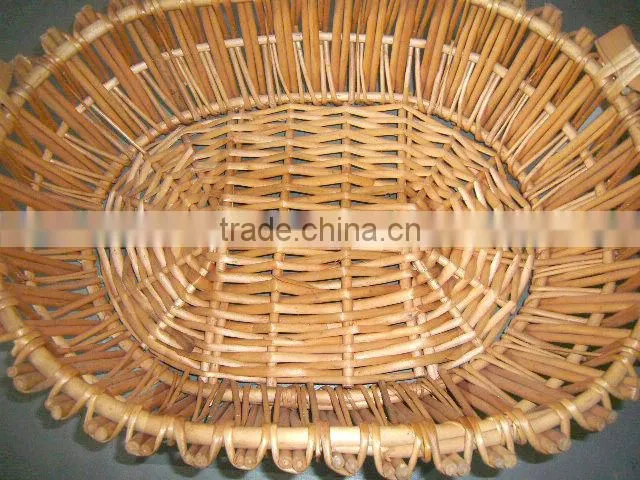 2013 new style honey willow storage basket with wood handle