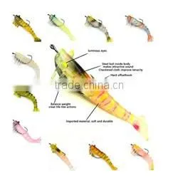 CHS007 2016 new design mould soft shrimp fishing lure power prawn bait
