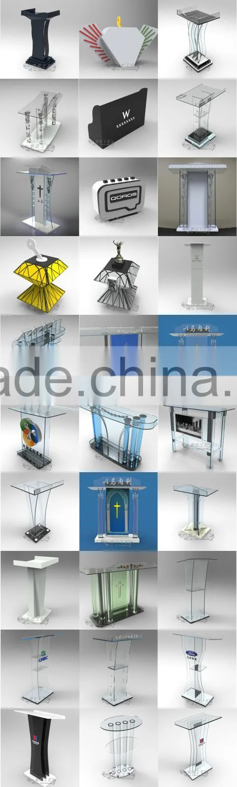Factory price clear acrylic church pulpit modern plexiglass church pulpit