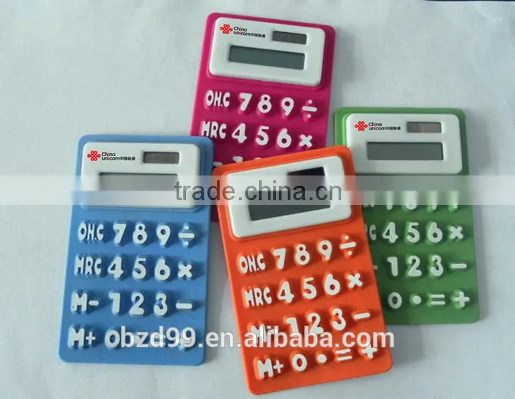 Promotion Calculator Gift Mini Silicone Porket Solar Power Calculator / Logo Customized OEM Electronic Manufacturer