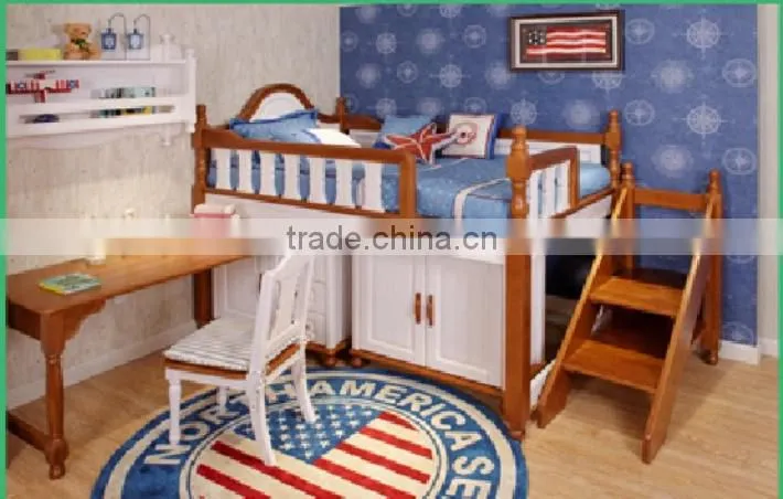 2016 home school dormitory furniture students wooden bunk bed with staircase#SP-BC102