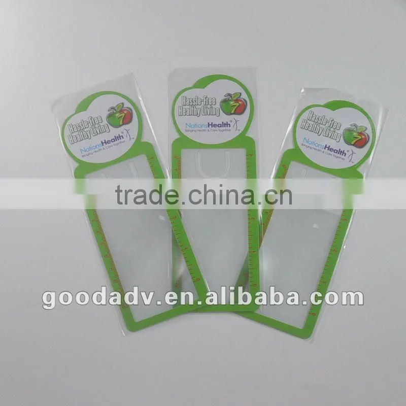 2014 cheap customized plastic clear plastic bookmarks/promotional murano glass bookmark for promotional gift