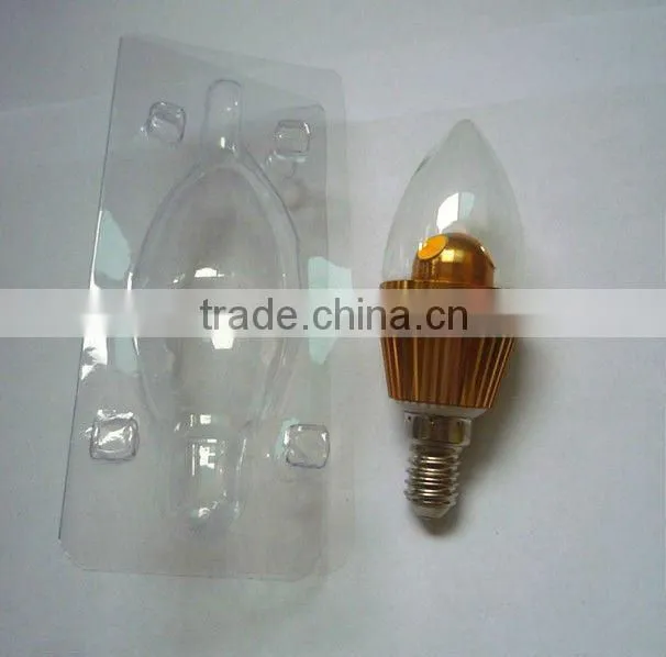 Dimmable Clear Glass LED Candle Bulb E27,85~265V