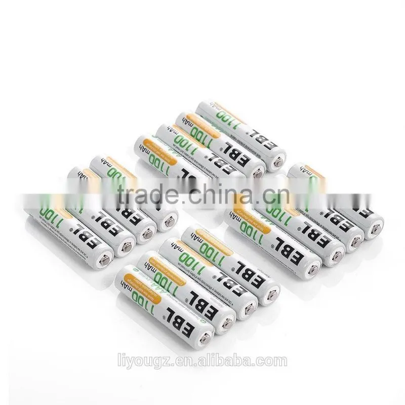 EBL AAA 1100mAh 4 Count High Performance Ni-MH Rechargeable Battery, New Retail Package