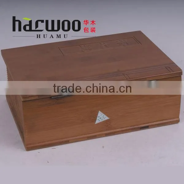 Bamboo gift case from solid wood box manufacturer
