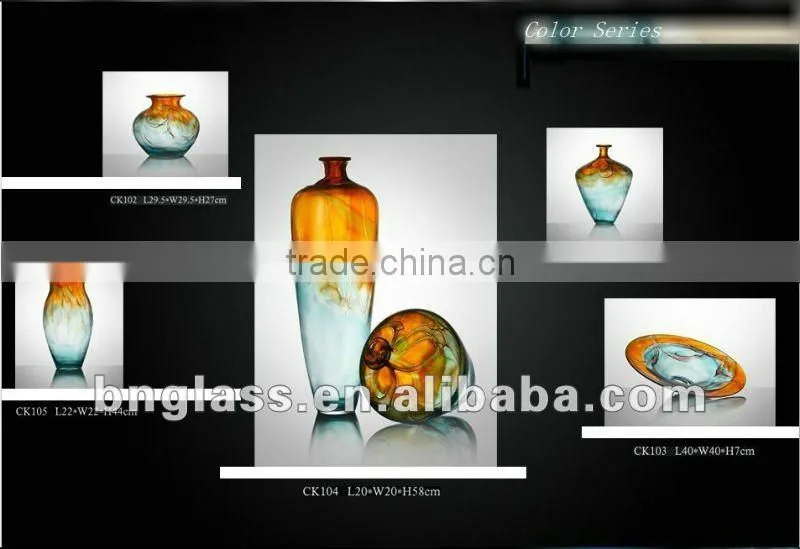Hand-made Colored Glass Flower Vases