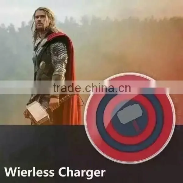For samsung S6 edge QI wireless charger, for Samsung S6 edge Avengers edition Wireless charging pad Captain America Shield