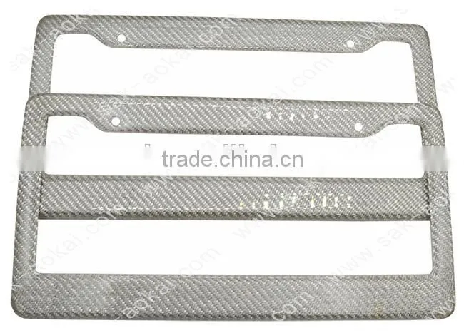 Real carbon fiber car plate frame US standard license