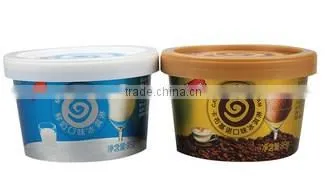 Custom Printed NEW TECHNOLOGY MATTE Surface+Aluminum Ice Cream Paper Cups With spoon lids