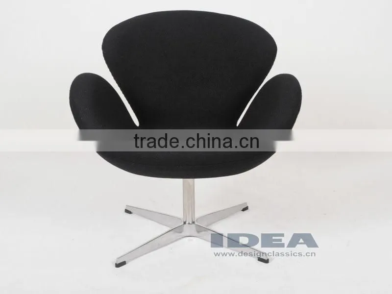 Replica Arne Jocabsen Swan Chair - Black Fabric