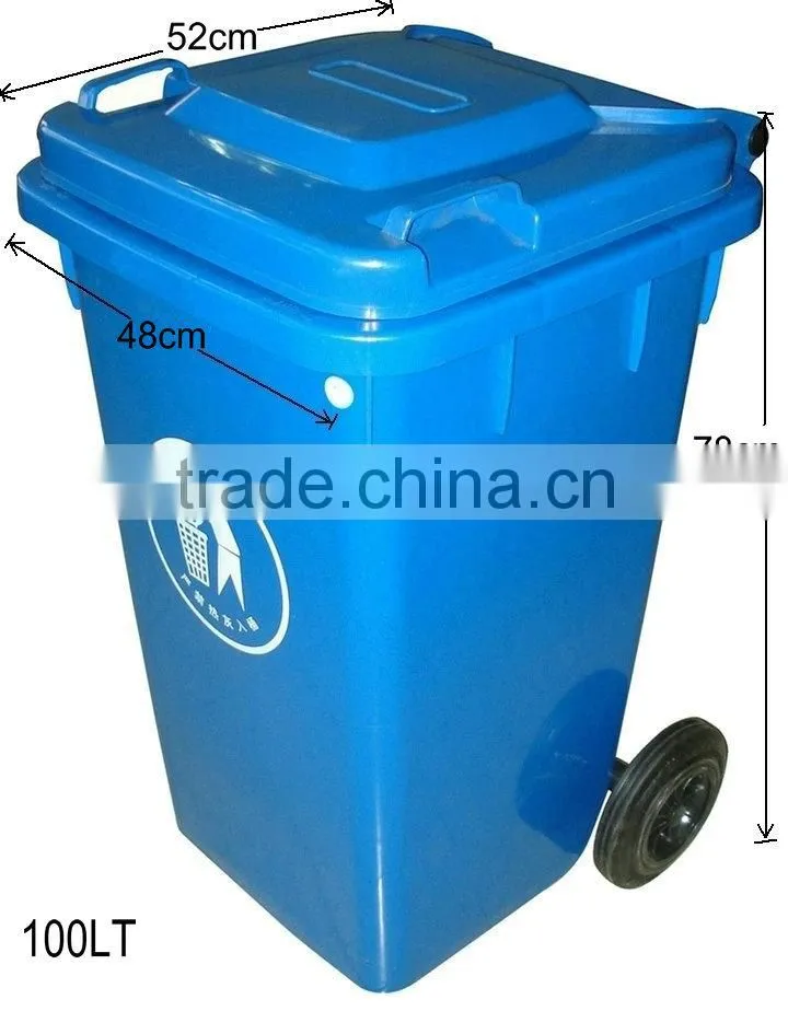BT100A-3 100liter garbage can with rubber wheels