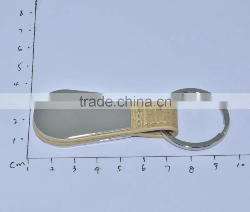 2016 exhibiton hot leather double side key chain for custom logo