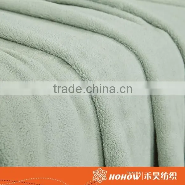 100% micro fiber fabric dark green polar fleece blanket