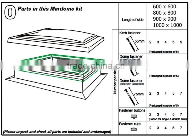 High lighting transparent bulletproof 304 stainless steel roof skylight daylighting openingsOpen sunroof