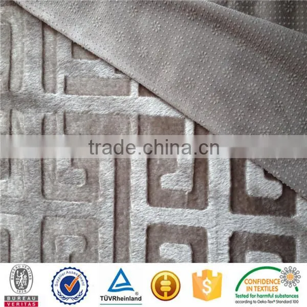 white 100% polyester embossed plush velboa with plastic backing