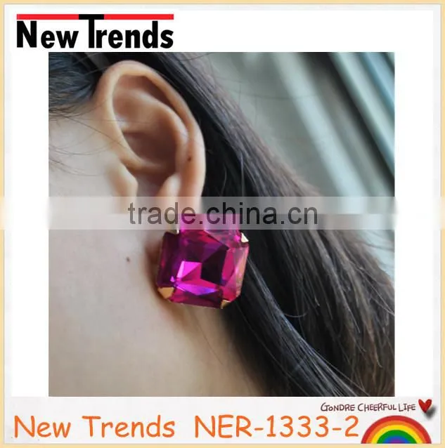 Fashion imitation jewelry crystal fashion square earring