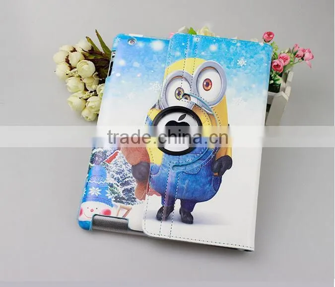 For iPad Air 3D Despicable Me 2 Rotation Leather Cover