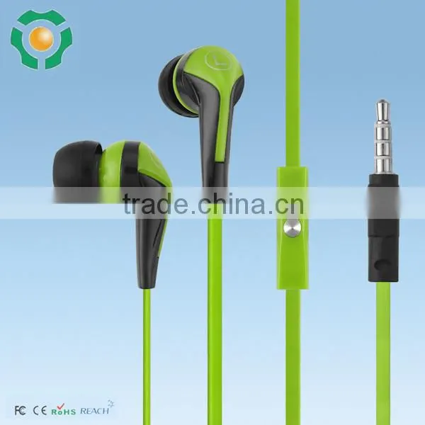 Colorful cute earphones braided fabric cord earphone, 3.5mm shoelace stereo earphone