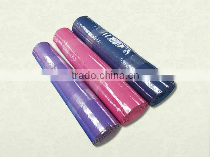 Custom made anti slip PU leather top nature fiber rubber Yoga mat