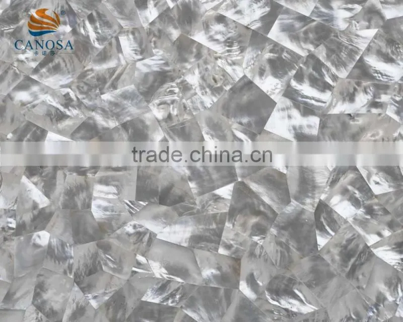 Triangular white mother of pearl shell mosaic tile for interior wall