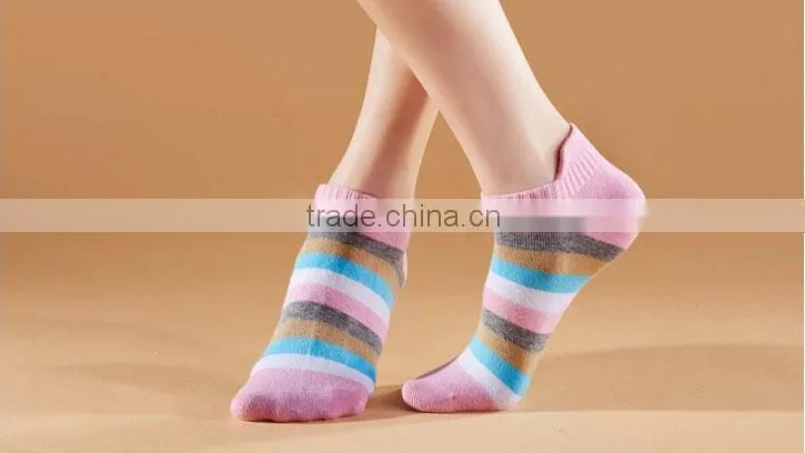 pink stripe cotton socks crew socks ankle socks