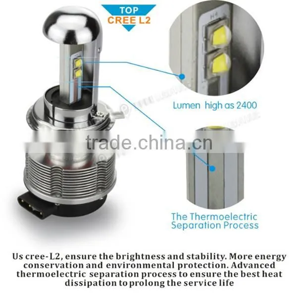 High lumens Hi/Lo Beam DC 12-24V Cree 2400LM 40w cree led car headlight