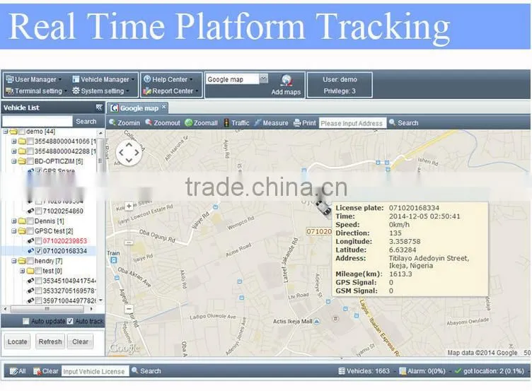 High quality stable TK103 TK106 Vehicle GPS Tracker for our web platform