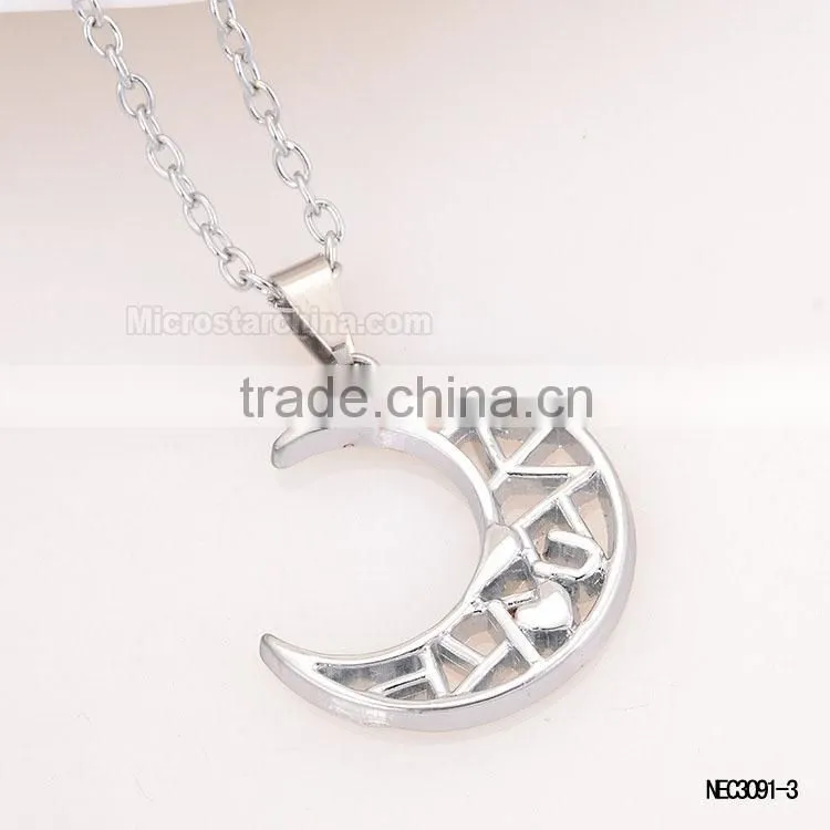 Sun And Moon Silver Plated Couple Necklace For Valentine's Gift
