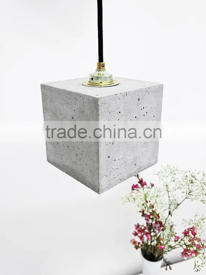 10.7-10 carefully casted square drop hand crafted concrete light pendant lamp every single lamp is truly unique