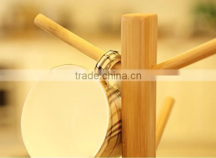 Bamboo cup hanger rack