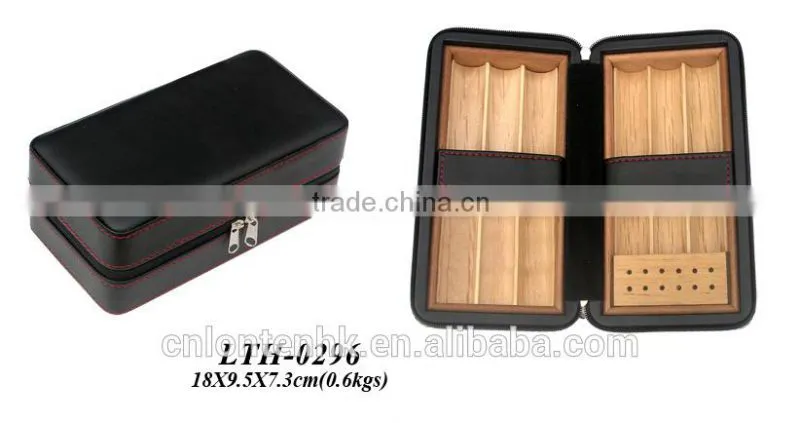 6 count Black high gross small wood cigar packing box travel humidor manufacturer