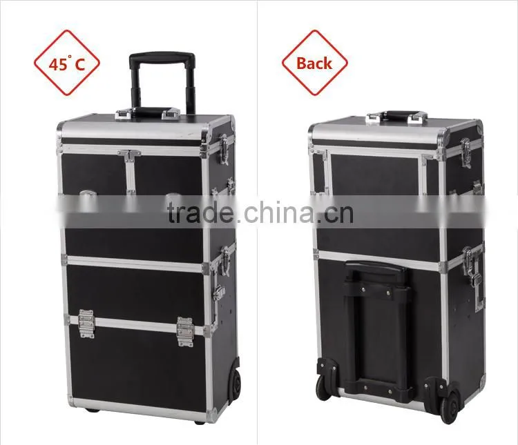 High Quality Lovely 2 In 1 Pull Out Trays Trolley Makeup Case