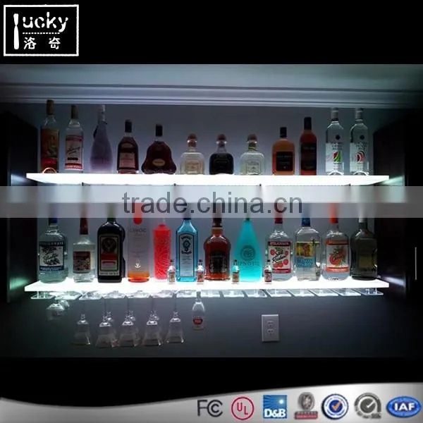 2 Tire Acrylic Led Wall Wine Display Rack