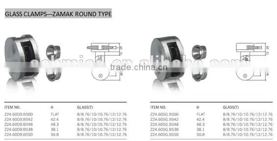 ramp glass railing clamp stainless steel handail glass clamp in balustrades and stairs