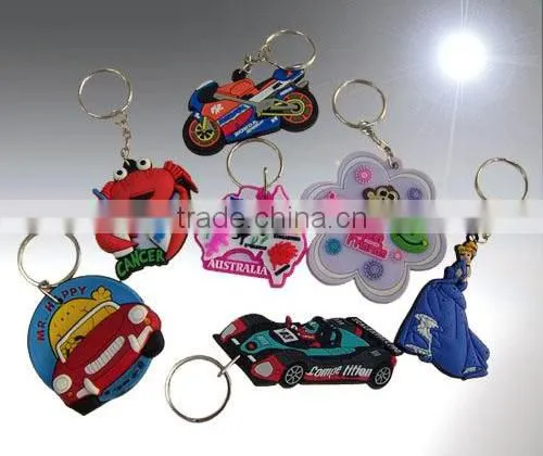 factory supply metal keychain . PVC soft keychain with lovely design . gift key chain