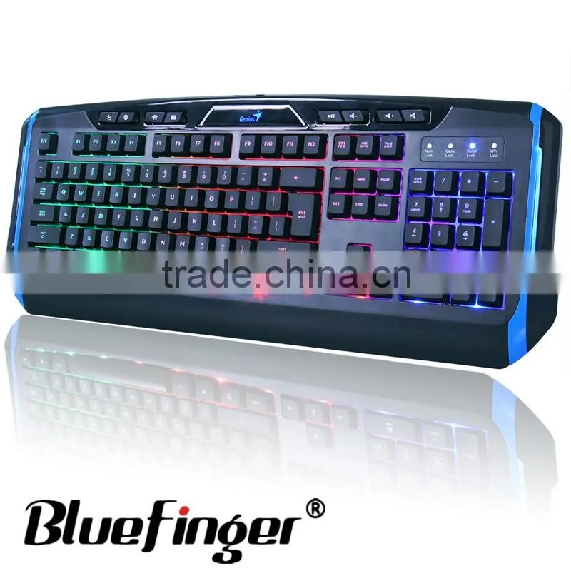 Rainbow backlit USB wired computer keyboard