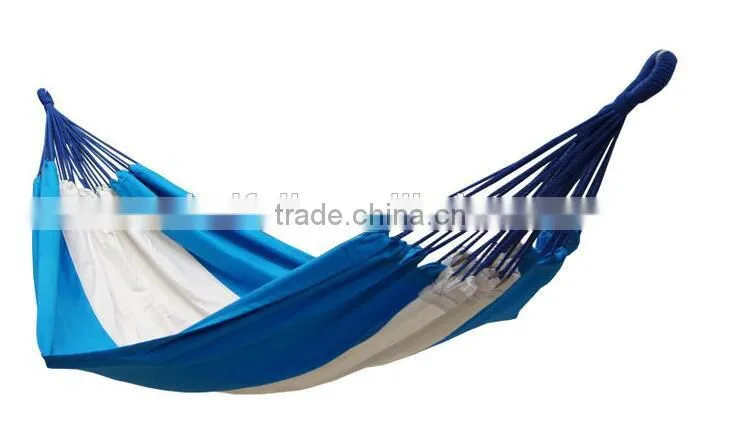 Retail Custom Logo Single Cotton Outdoor Hammock with Rope