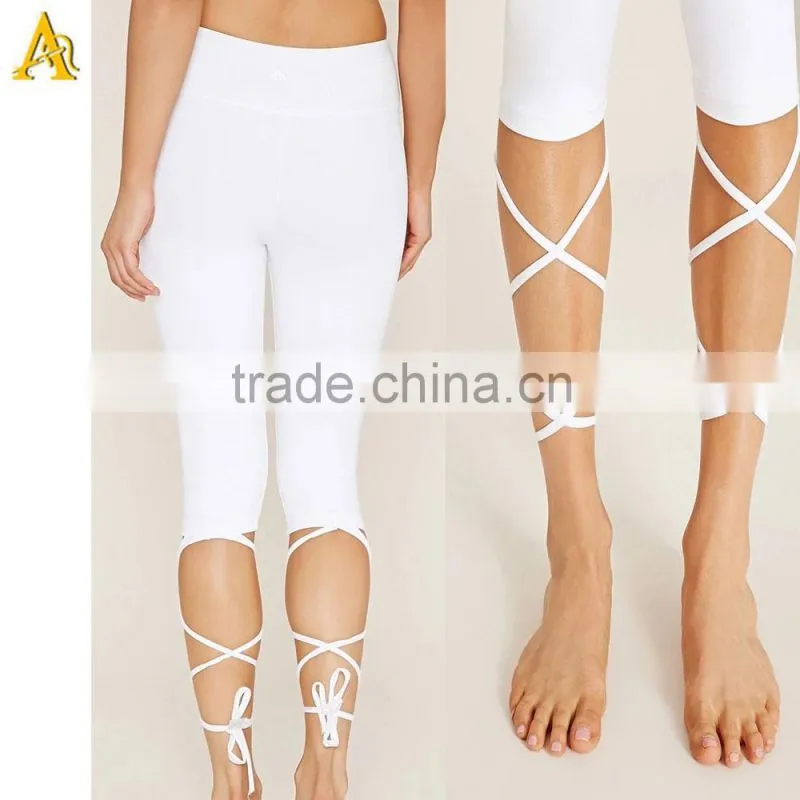 Ladie's fitness nylon spandex yoga pants fit for gym and sports