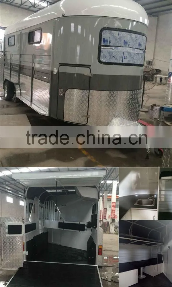 Luxury 2 horse camping horse float with caravan door