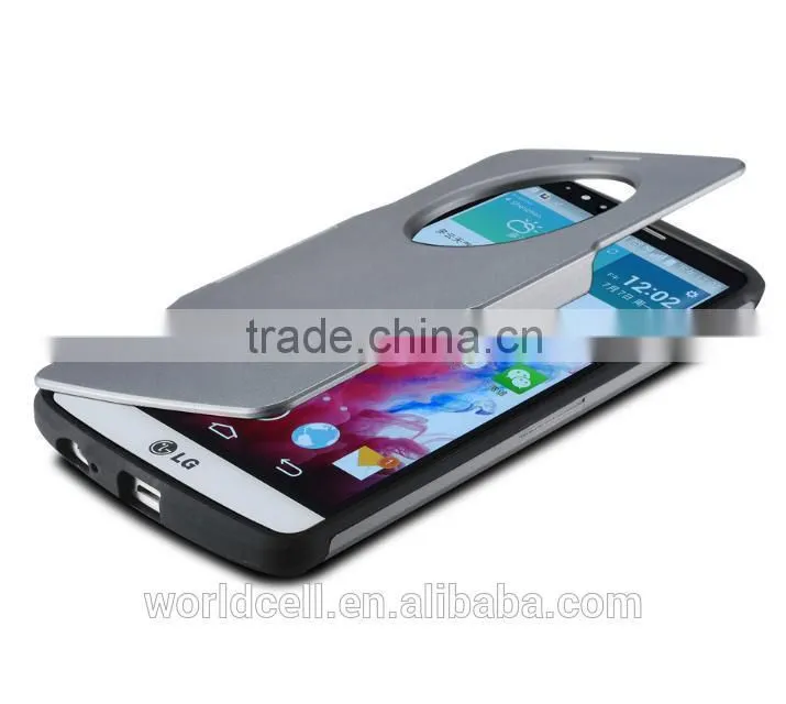 Factory price dormancy caller ID disply mobile phone cover for LG G3