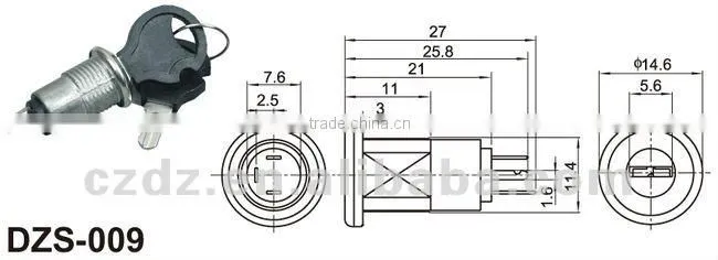 warm air blower switch/cylinder push lock,electronic key lock switch,on-on on-off electric Keylock Switches