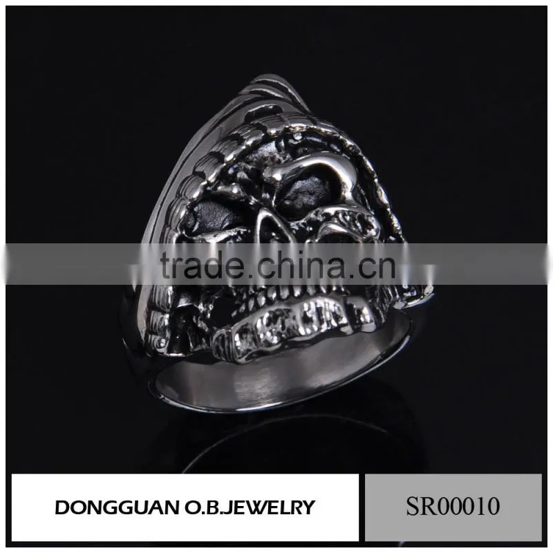 Sterling Silver Motorcycle/Biker Chain Piston Ring/316l Stainless Steel Mens Ring Wolesale