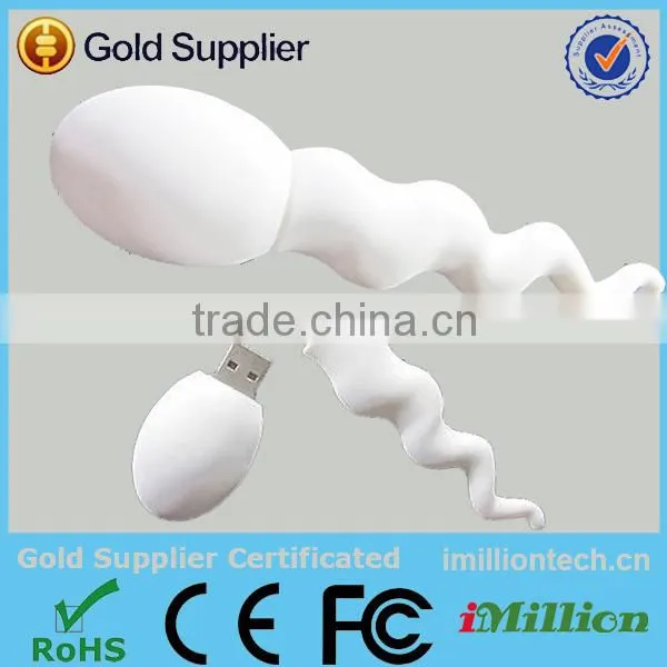 Hot selling china product funny gift usb pen drive 4gb usb flash drive 3d sperm shape usb stick cheap price