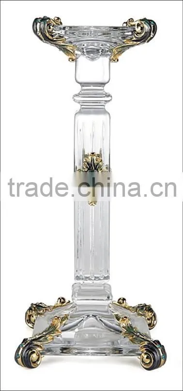 RORO Grand Supreme lion enamel home decoration pewter craft crystal candle holder